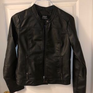 Black leather faux jacket